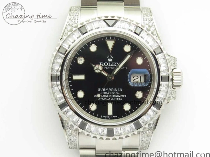 Edition Bezel On GSF SS Diamond SS Black Best Bracelet A2824 Black Dial Submariner 0116
